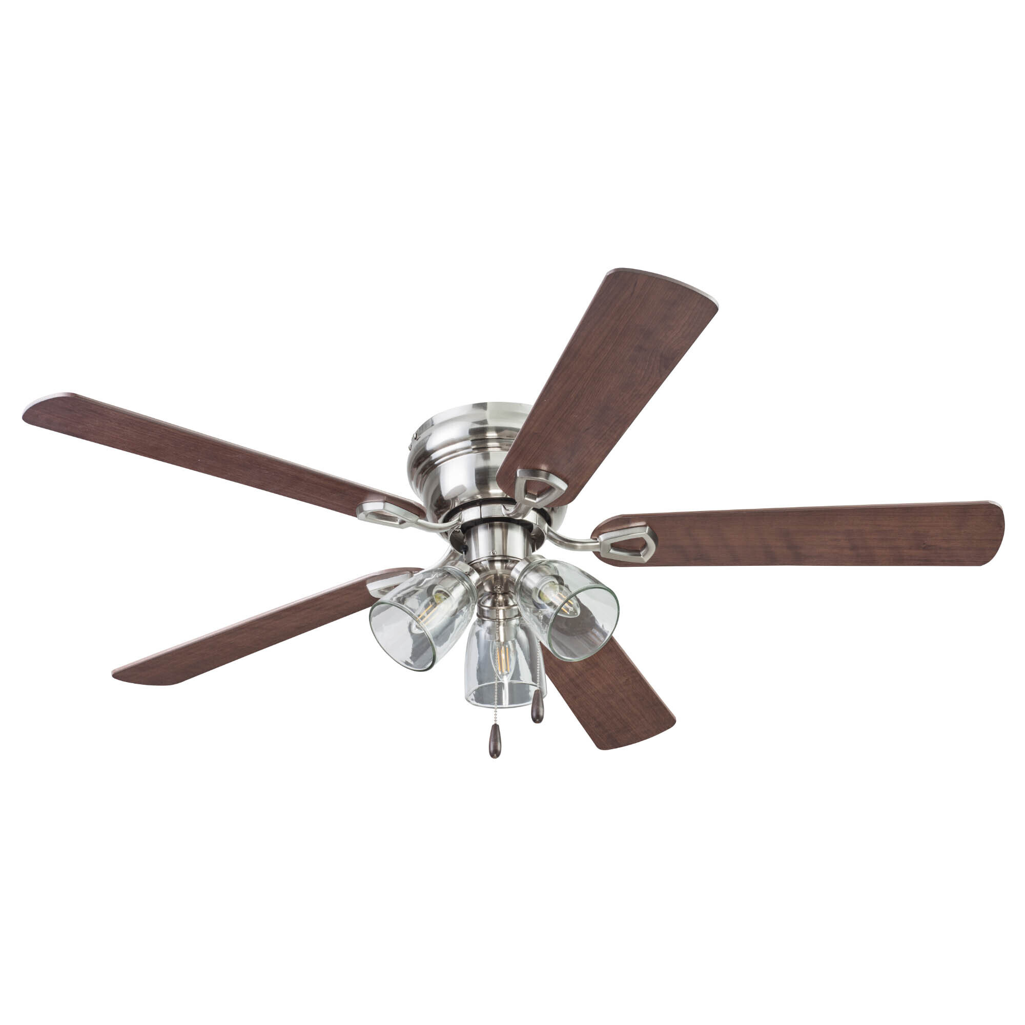 Portage Bay, 52in. Renton Ceiling Fan Light Brushed Nickel, Fan Diameter 52 in, Fan Blade Span 50-54 Air Delivery 2907 cfm, Model# 51440